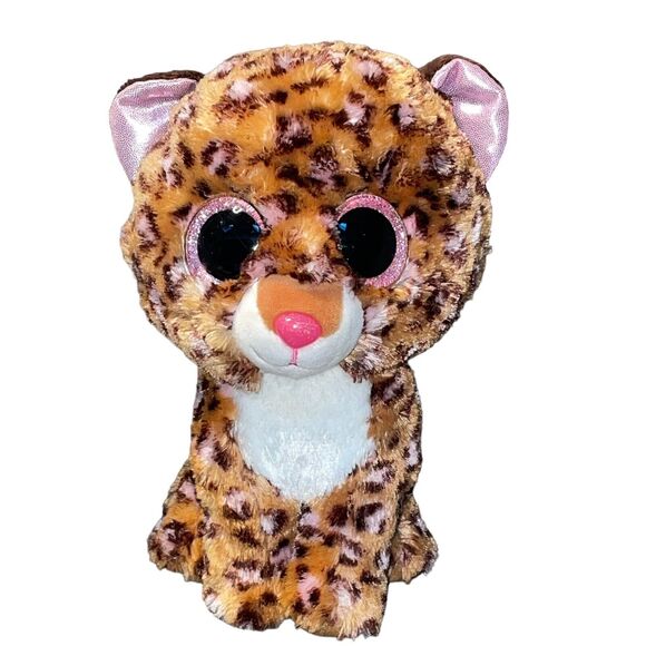 Ty Beanie Boos Plush Leopard Jaguar Tiger Patches Stuffed Animal Glitter Eye 10" - Picture 11 of 11
